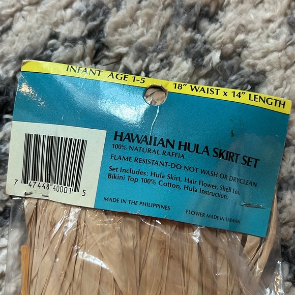 HAWAIIAN 🌺 HULA SKIRT SET ~ infant age 1-5 ~ Halloween costume ~ dress up! - Picture 6 of 9